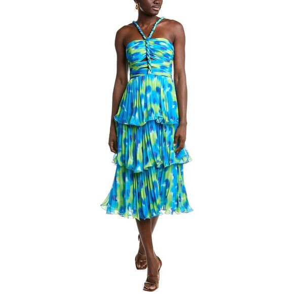 Amur WomensTiered Midi Dress, Blue